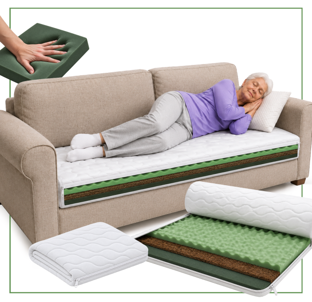 Nakładka na materac 80x200 H3/H4 Dla Seniora Hermen Olsen Comfort Pro 7cm Pianka Visco Kokos Odnowienie Kanapy